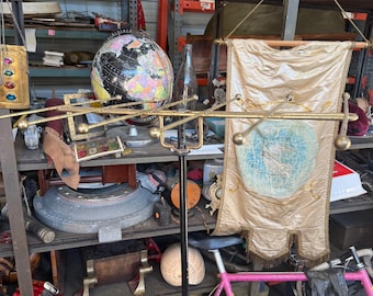 Vintage Industrial Round Display Rack | Mid Century Retail Display Stand | Jewelry & Clothing Store Fixture | Countertop Merchandising Displ