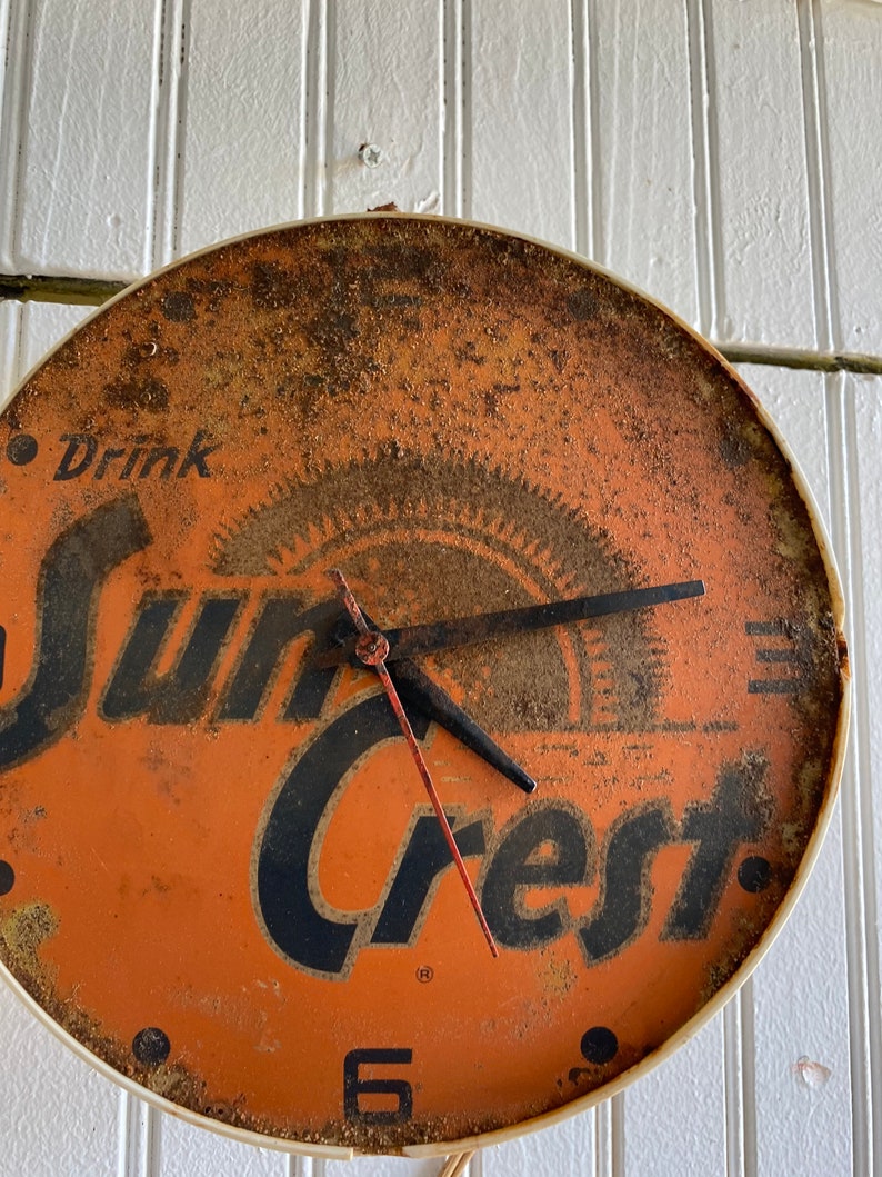 1960s SUNCREST Orange Soda Advertising Clock Country Kitchen | Etsy 1960s Soda Advertising