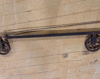 Antique Industrial Pulley Arm Counterweight Light Mount Factory Swing Arm Steampunk Early 1900s