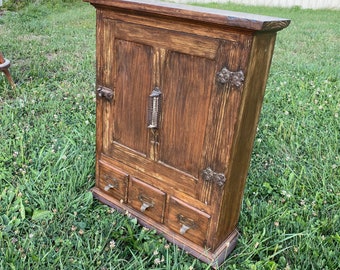 1900s Antique Medical Cabinet Kitchen Bathroom Industrial Dental Wood Apothecary Country Classic Simple Handmade