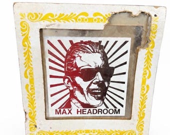 Vintage Max Headroom Carnival Mirror 1980s TV Promo Funhouse Arcade Sign Rare