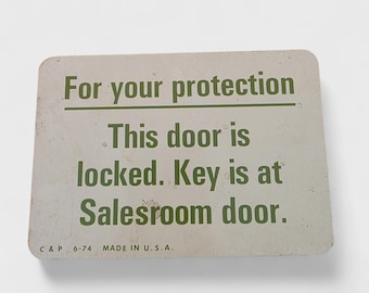 VINTAGE TEXACO Restroom Key Sign 1974 Gas Oil Station Garage Petroliana C&P