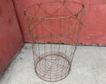 1940s Wire Cemetery Park Amusement Trash Waste Can Industrial Kitchen Office