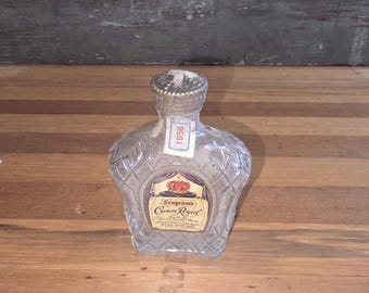 Vintage 1950s Seagram's Crown Royal Canadian Whisky Airline Mini Bottle 1/10 Pt