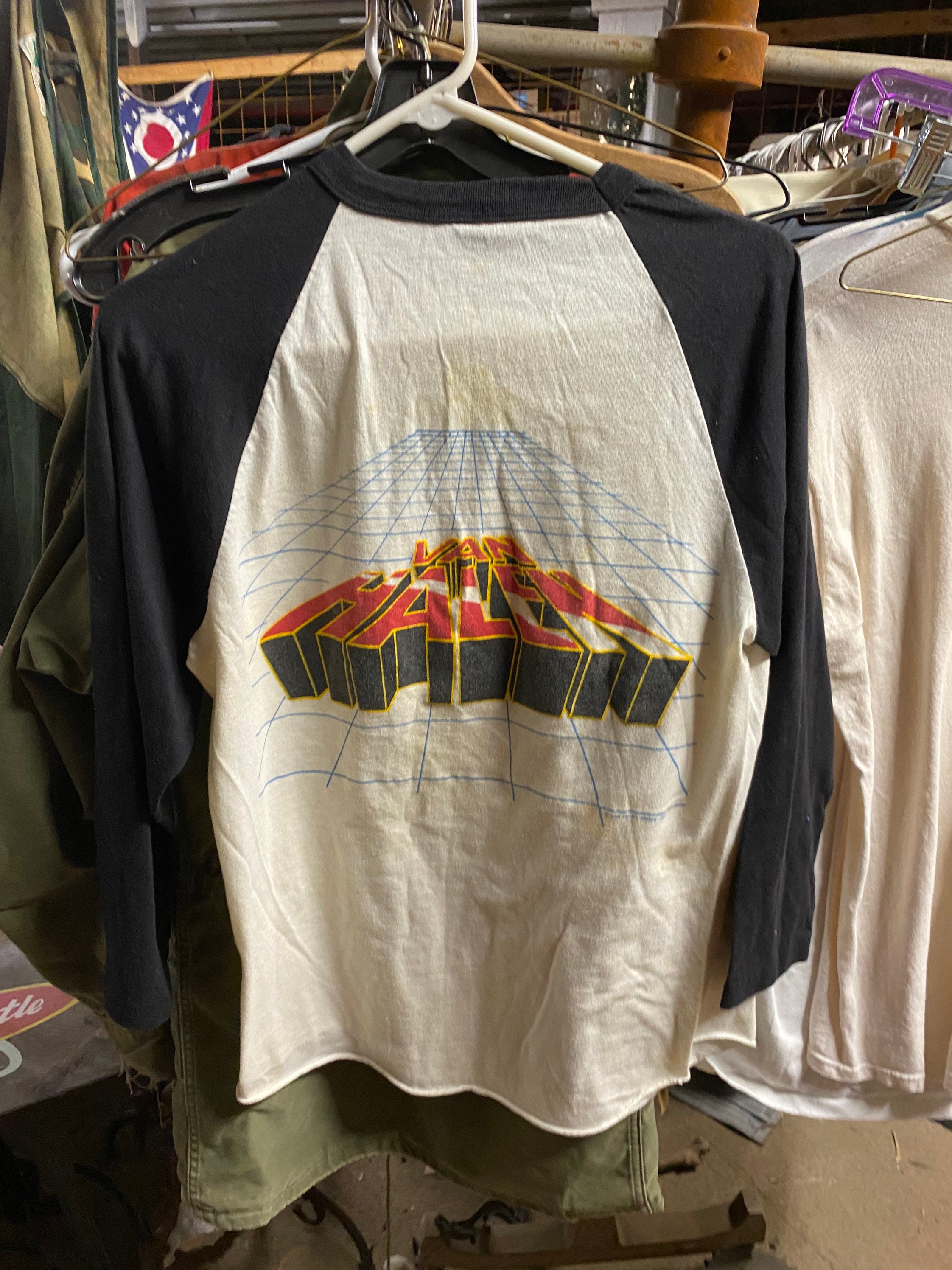 Vintage Van Halen Raglan T-shirt Size S/M 1982 Diver Down