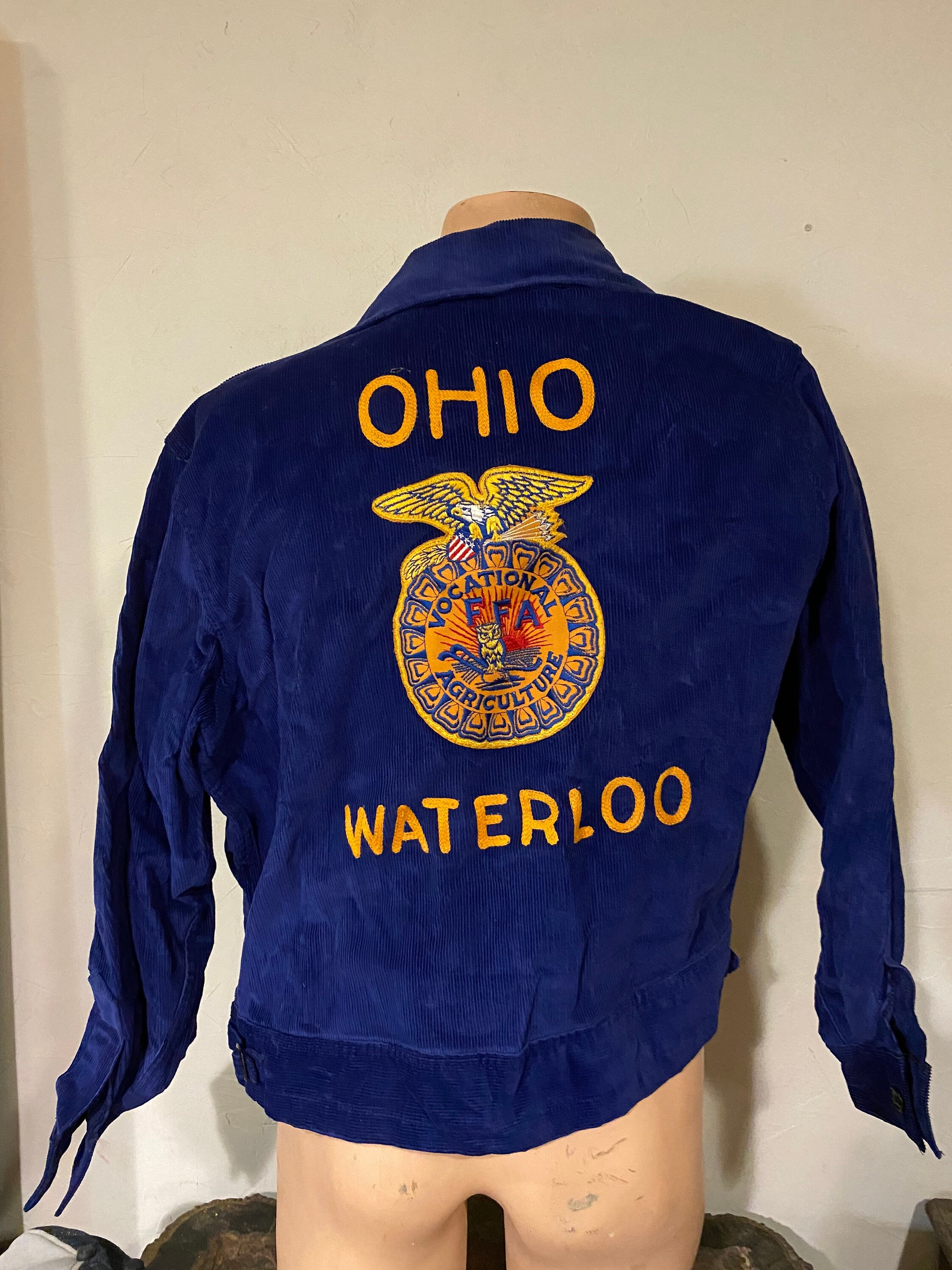 50s VTG FFA Waterloo Ohio Agriculture Corduroy Jacket RARE Size 50 