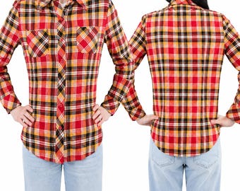 Vintage 1960s Bronson of California Plaid Western Shirt Women’s Small