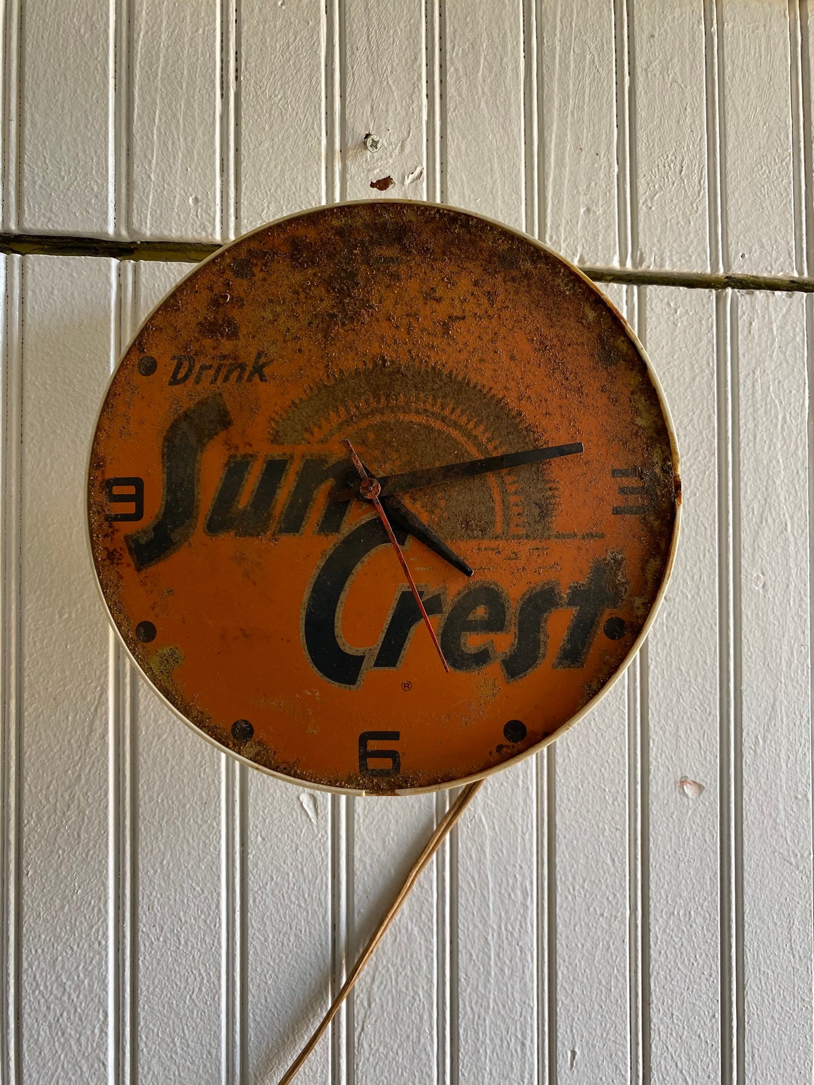 1960s SUNCREST Orange Soda Advertising Clock Country Kitchen | Etsy 1960s Soda Advertising
