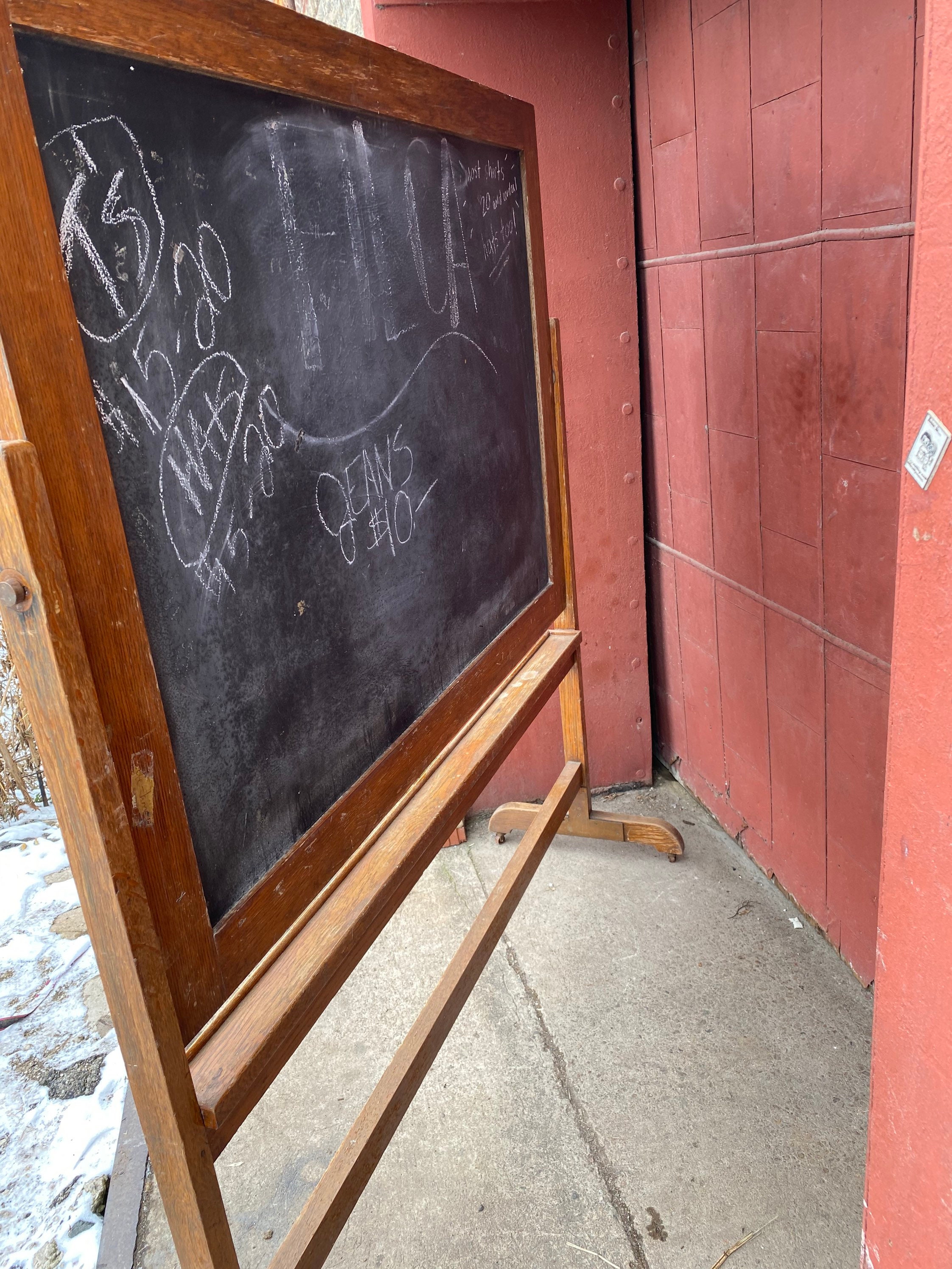 1920s VTG Schoolhouse Double Sided Chalk Board/Stand Mission  display picture 1