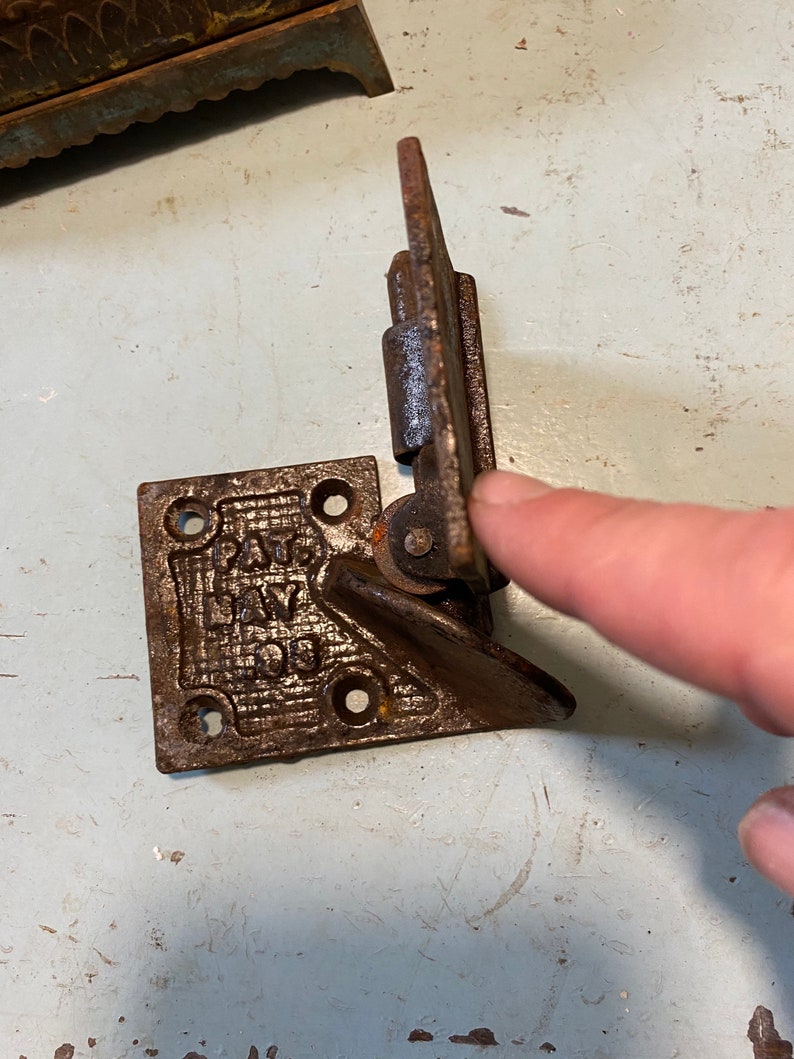 Antique Vintage Cast Iron 1893 Lift up Shutter Hinge Door Etsy