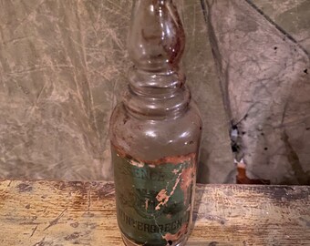 Wintergreen Antique Glass Label Apothecary Drug Store Medicine Bottle Country