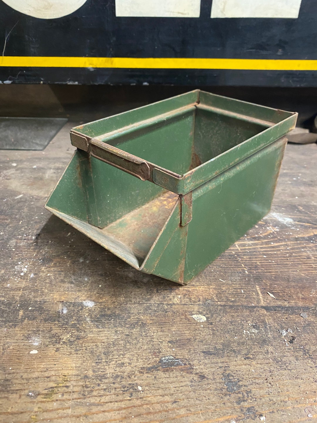 Vintage 1940s Nut and Bolt Bin Rustic Kitchen Loft Jewelry Rings Sorter