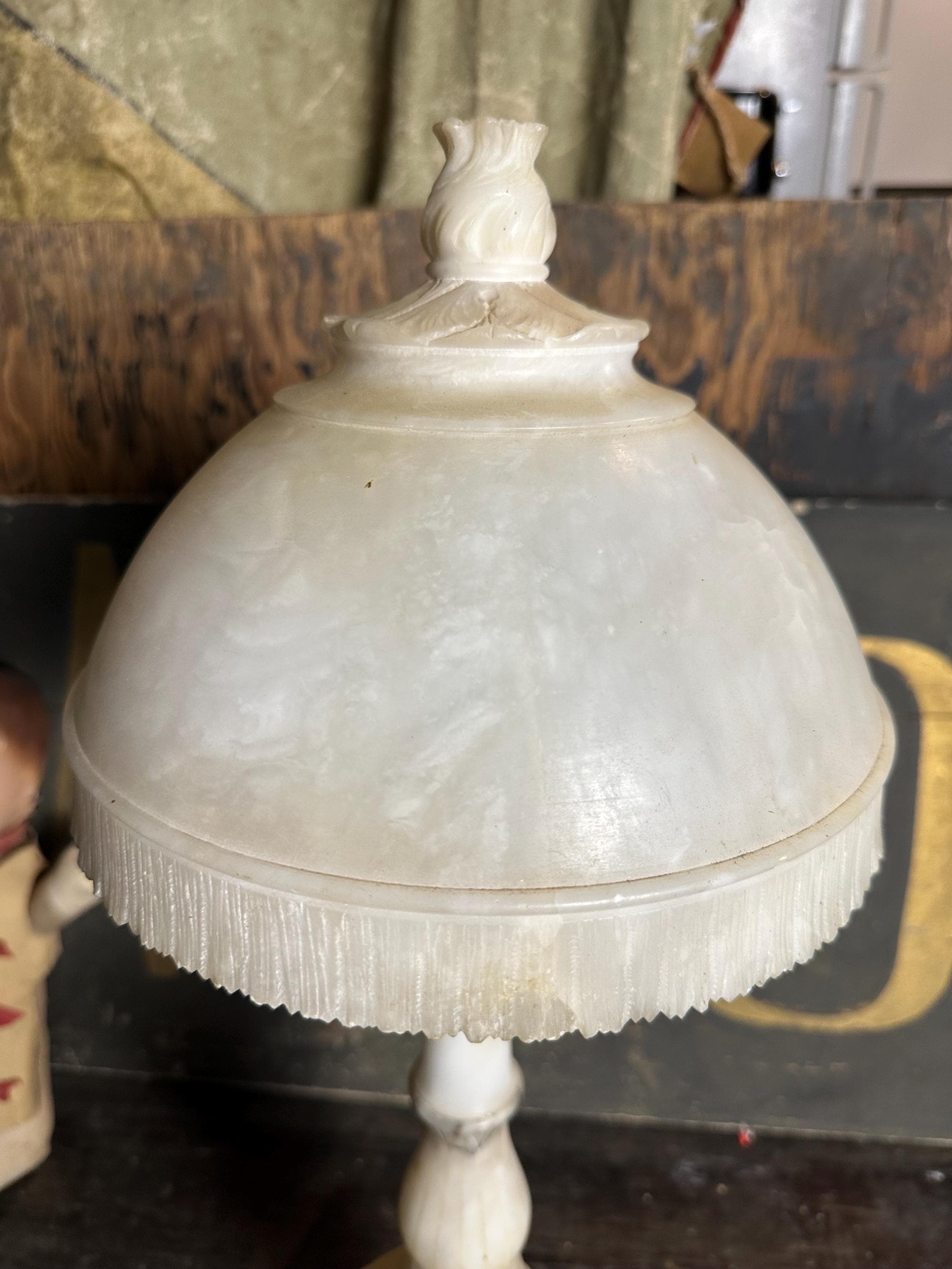 1960年代 アラバスター 女性 ランプ アート 彫像 女の子 ビクトリア朝