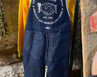 1960s Indigo Denim Apron American Postal Workers Union Made VTG Clothing Los Angeles California