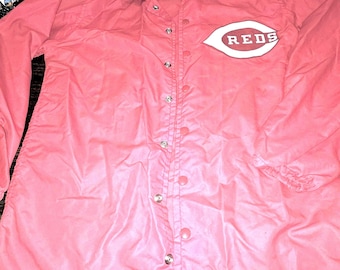 Authentic VTG MLB Cincinnati Reds Button Up Jacket Classic Fan Apparel