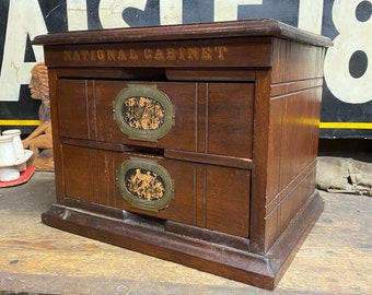 Vintage Industrial 2 Drawer National File Primitive Cabinet Ledger Office Antique