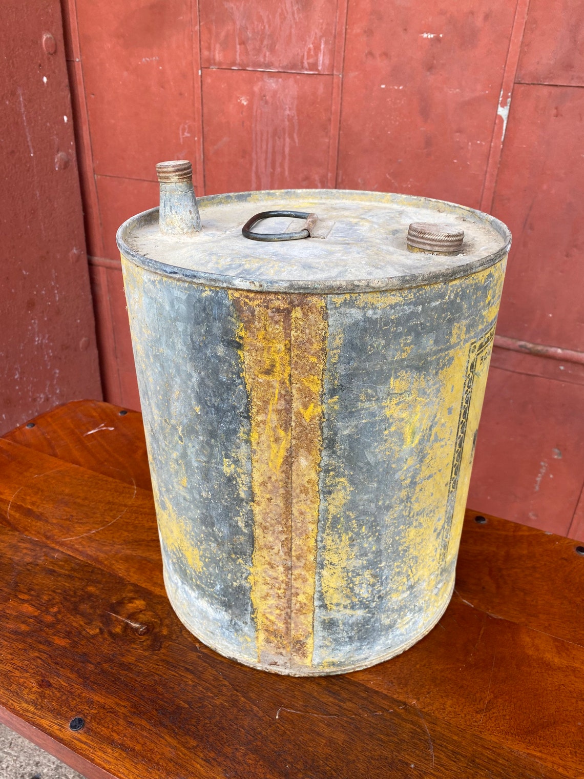 VINTAGE 1920’s Motor Oil 5 Gallon Can Gas STATION Rare Garage Petro ...
