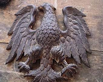 Rare 1900s Federal style Phoenix Eagle Cast Iron Emblem Sign USA Military