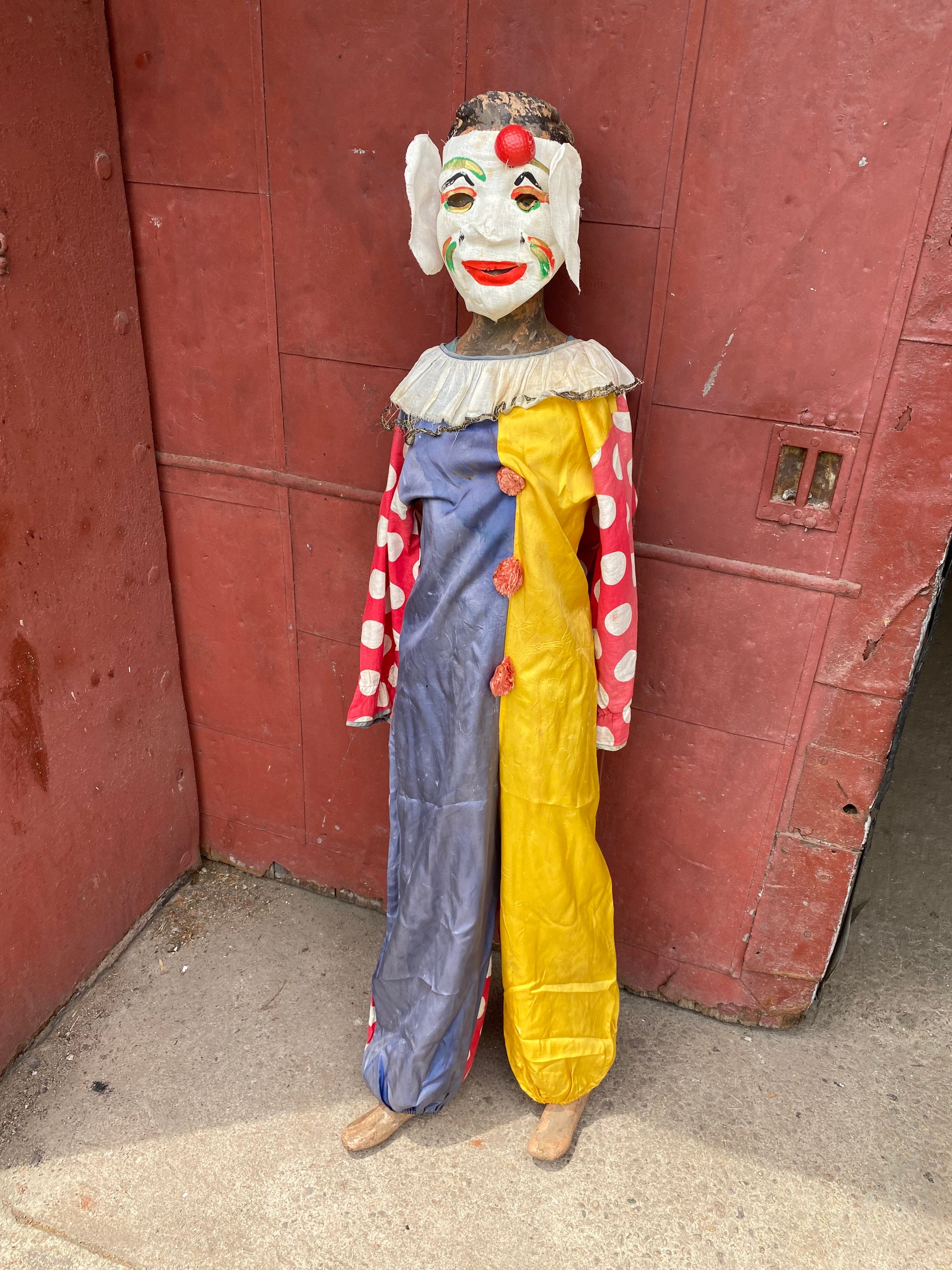 Vintage 1930s Kids CLOWN Costume Suit Collar Mannequin