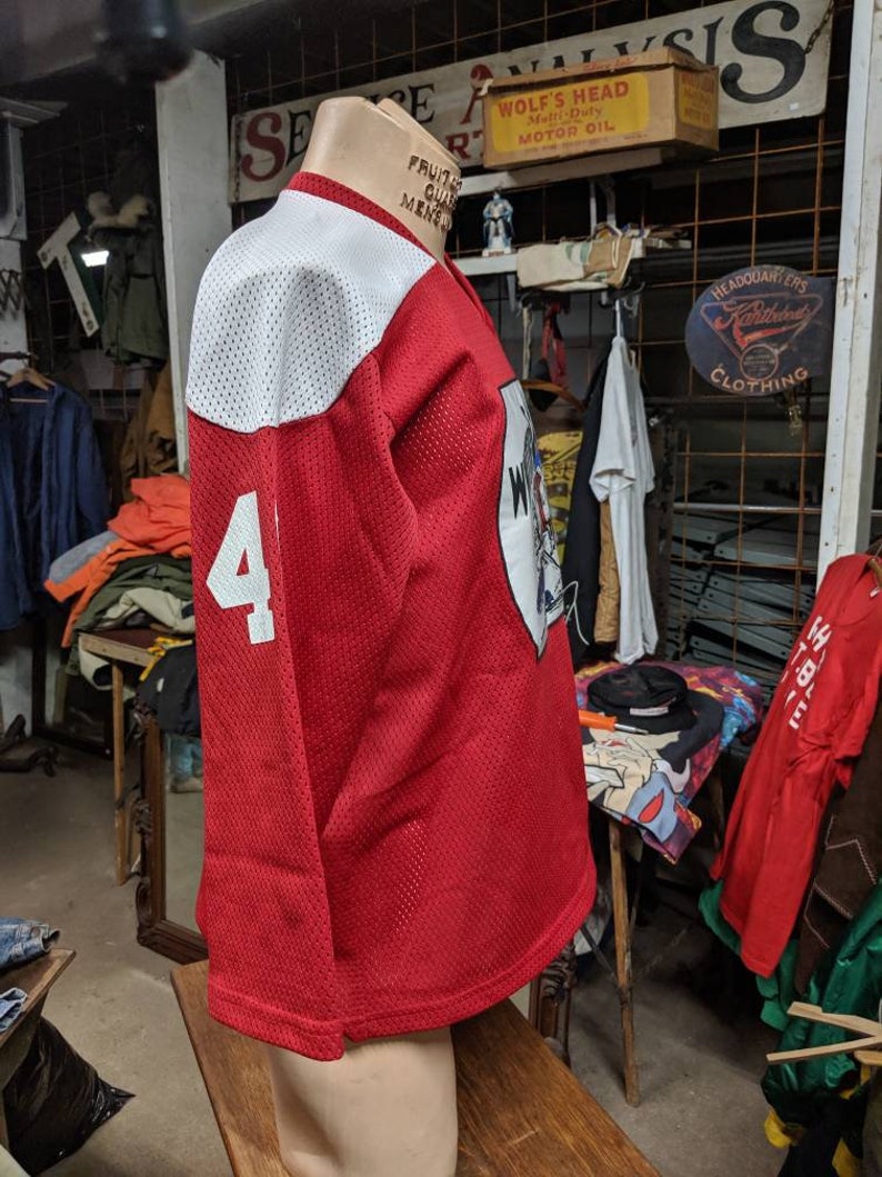 1980s Men/'s Whittier Wings Hockey Jersey Shirt Skating Sports Kobe Size M