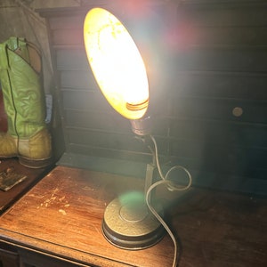 Vtg 1940s Desk Industrial Adjustable Light Fixture Drafting Task Desk Lamp Light Gray Office image 4