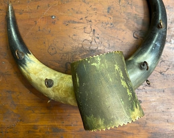 1950s Bull Horn Key Holder Rack Western Primitive Farmhouse Entryway Cow Country