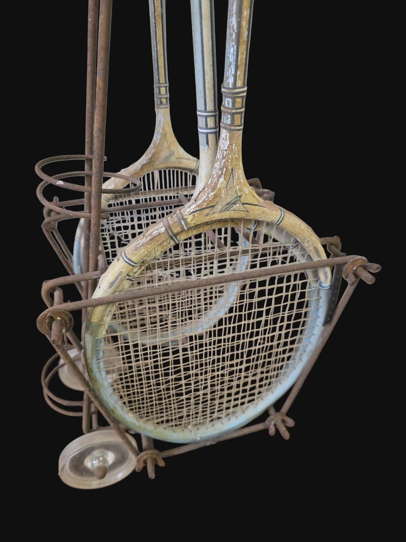 Rusty Racket Raleigh 1960s Vintage Tennis Racket Caddy With Fiberglass Rackets | Mid-century ...