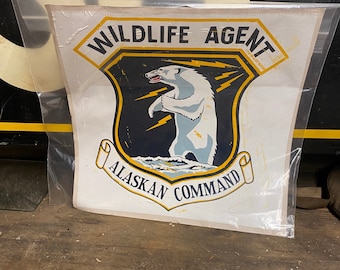 1950s Wildlife Agent Alaskan Command Decal Agent Polar Bear Truck Anchorage