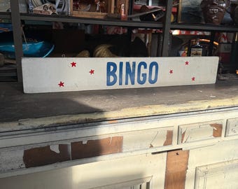 1960s BINGO Carnival Game Sign Amusement Park Folk Art Ohio Gambling Memorabilia