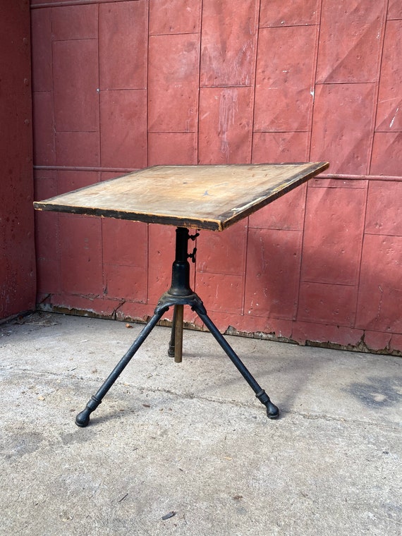 1920s Hoffman Industrial Cast Iron Drafting Table Desk Art Easel Office  Study 