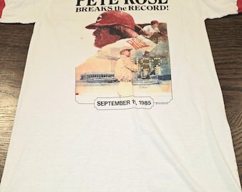 VTG Pete Rose 4192 Hits Record-Breaking T-Shirt 1985 MLB Cincinnati Reds