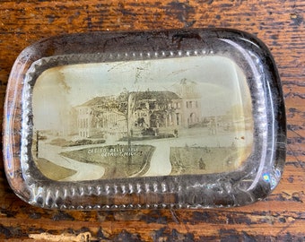 Antique 1930s Belle Isle Casino Souvenir Paperweight DETROIT MICHIGAN Office