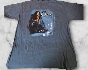 Vtg 90s Cher Believe Tour Concert T-shirt Black M 1998 1999 Pop