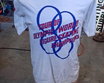 Vintage olympic Figure Skating Champions Tour T-shirt USA White Single Stitch
