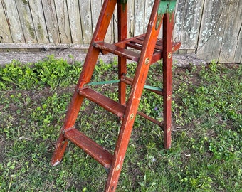 tobacco lath ladders Small Authentic Tobacco Lath Ladder With Berries, Country Bath Sign, Star  and Bow