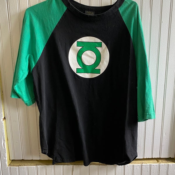 1990s VTG Retro Green Lantern T-Shirt Size M Front Logo Changes Tag Superhero