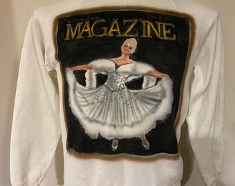 1990 The Couirier Magizine Crewneck Sweatshirt Ballerina Art Screen Stars Large Fashion