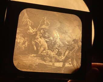 Antique Magic Lantern Glass Slide 1890s Revolutionary War Gen Montgomery