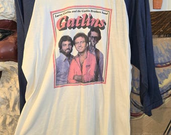 Vintage 1980s Larry Gatlin and Gatlin Brothers Band Concert Raglan Tee Shirt