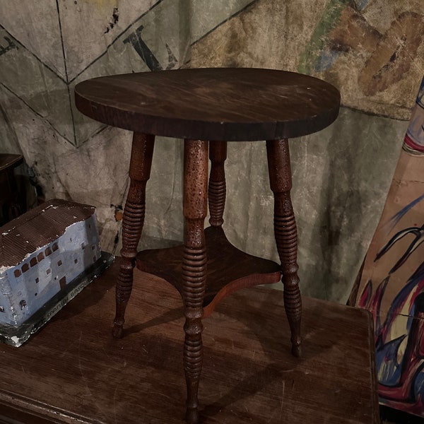 1900s Industrial Quarter Sawn Oak Bar DRAFTING Chair stool Office Entryway