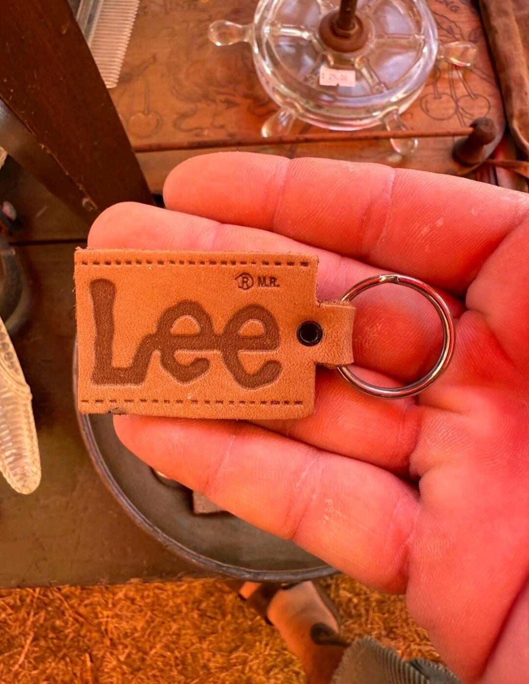 Vintage Lee Jeans Leather Keychain - Key Ring Union Made Denim Jeans ...