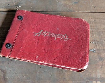 1955 Autograph Highschool Book Leather Bound Signatures