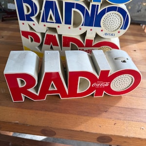 VTG Coca Cola Coke Soda Spell Out Radio Letters Advertising WORKS / TESTED Sign Soda Pop Kitchen