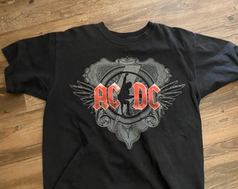 08-09 AC/DC Tour T-Shirt Rock and Roll Angus Young Concert Mens XL