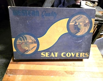 RARE VTG Western Auto Seat Covers Display Box Car Auto Accessory OG Advertising