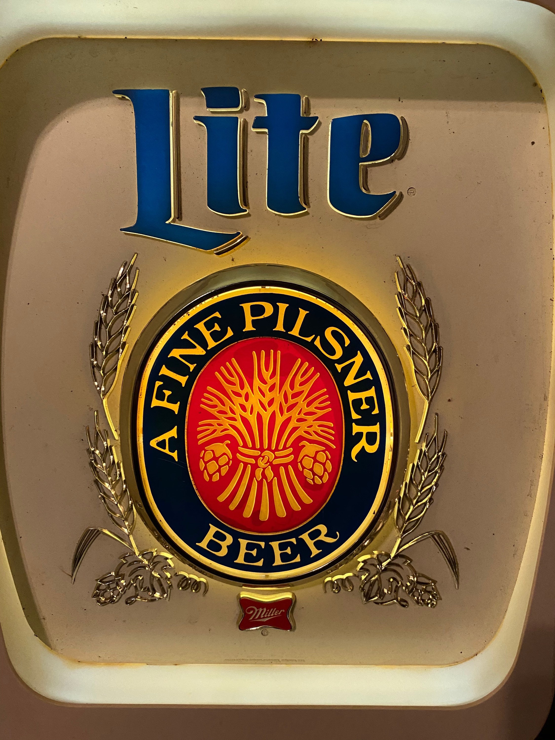 Vintage 1970s Miller Lite Lighted Plastic Beer Sign Bar Etsy