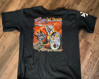 Vintage Sturgis Living Life At Full Throttle Harley Davidson Men's L T-SHIRT Graphic Biker