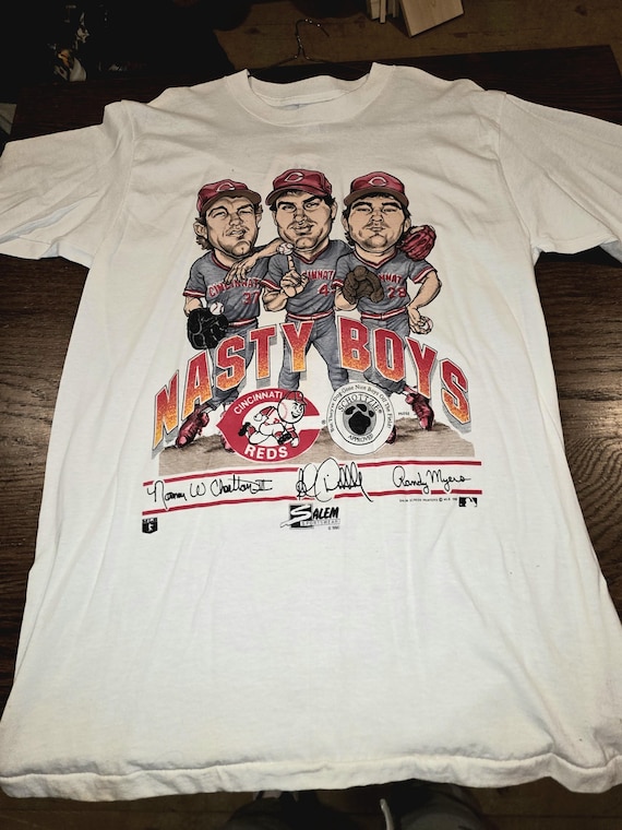 Vintage 1990 Cincinnati Reds Nasty Boys Caricature T-shirt Salem