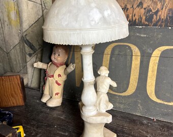 1960年代 アラバスター 女性 ランプ アート 彫像 女の子 ビクトリア朝