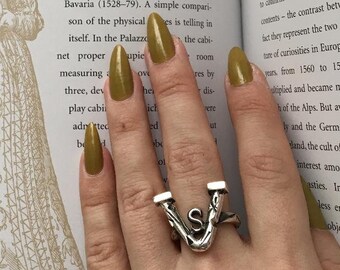Spirit of Wine Ring, Sterling Silver Alchemy Symbol Jewelry